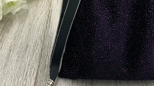 Velvet - Purple Glitter Tarot Bag/ Custom Tarot Pouch/ Keepsake Bag / Drawstring Bag / Oracle Bag / Crystal Bag / Tarot Pouch / Cosmetic Bag