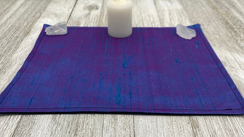 Silk MINI Altar Cloth - Blue, Traveling Altar Cloth, Portable Altar Cloth, Small Spaces Altar, Home Office Altar