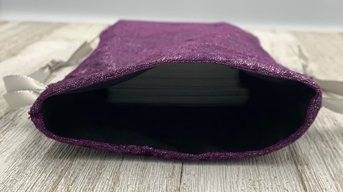 Velvet - Metallic Purple Tarot Bag/ Custom Tarot Pouch/ Keepsake Bag / Drawstring Bag / Oracle Bag / Crystal Bag / Tarot Pouch