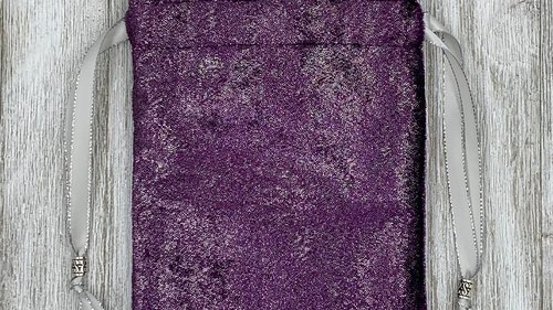 Velvet - Metallic Purple Tarot Bag/ Custom Tarot Pouch/ Keepsake Bag / Drawstring Bag / Oracle Bag / Crystal Bag / Tarot Pouch