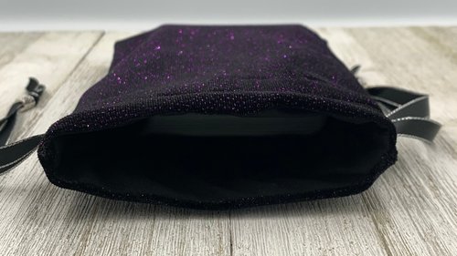 Velvet - Purple Glitter Tarot Bag/ Custom Tarot Pouch/ Keepsake Bag / Drawstring Bag / Oracle Bag / Crystal Bag / Tarot Pouch / Cosmetic Bag