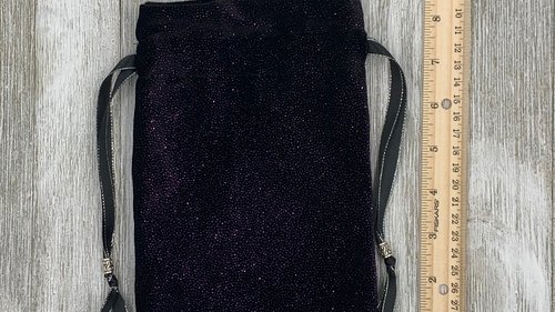 Velvet - Purple Glitter Tarot Bag/ Custom Tarot Pouch/ Keepsake Bag / Drawstring Bag / Oracle Bag / Crystal Bag / Tarot Pouch / Cosmetic Bag