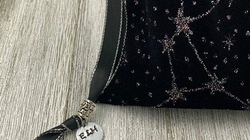 Velvet - Glitter Stars Tarot Bag/ Custom Tarot Pouch/ Keepsake Bag / Drawstring Bag / Oracle Bag / Crystal Bag / Tarot Pouch / Cosmetic Bag