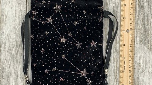 Velvet - Glitter Stars Tarot Bag/ Custom Tarot Pouch/ Keepsake Bag / Drawstring Bag / Oracle Bag / Crystal Bag / Tarot Pouch / Cosmetic Bag