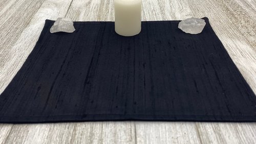 Silk MINI Altar Cloth - Black, Traveling Altar Cloth, Portable Altar Cloth, Small Spaces Altar, Home Office Altar