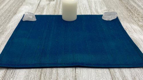 Silk MINI Altar Cloth - Green, Traveling Altar Cloth, Portable Altar Cloth, Small Spaces Altar, Home Office Altar