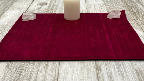 Silk MINI Altar Cloth - Cranberry, Traveling Altar Cloth, Portable Altar Cloth, Small Spaces Altar, Home Office Altar