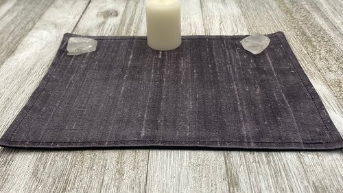 Silk MINI Altar Cloth - Gray, Traveling Altar Cloth, Portable Altar Cloth, Small Spaces Altar, Home Office Altar