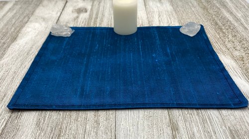 Silk MINI Altar Cloth - Blue, Traveling Altar Cloth, Portable Altar Cloth, Small Spaces Altar, Home Office Altar