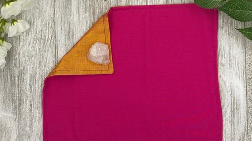 Silk MINI Altar Cloth - Yellow, Traveling Altar Cloth, Portable Altar Cloth, Small Spaces Altar, Home Office Altar