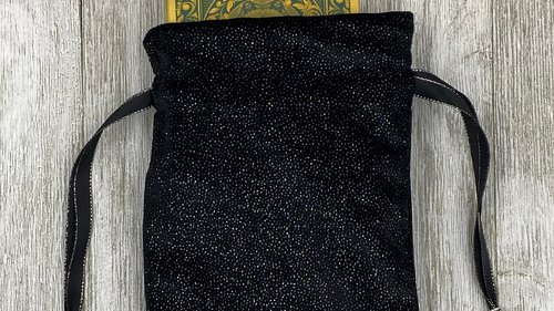 Velvet - Silver Glitter Tarot Bag/ Custom Tarot Pouch/ Keepsake Bag / Drawstring Bag / Oracle Bag / Crystal Bag / Tarot Pouch / Cosmetic Bag