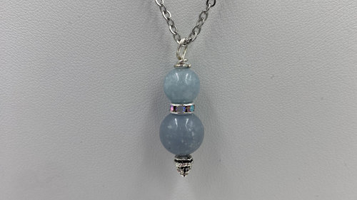 Angelic Connection Necklace, Anti -Anxiety Necklace, Psychic Connection Necklace, Angelite Aquamarine Necklace