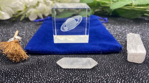Saturn Mini Altar Kit, Crystal Set, Altar Items, Spell Casting Items, Mini Altar items, Traveling Altar Items, Witch Kit, Meditation