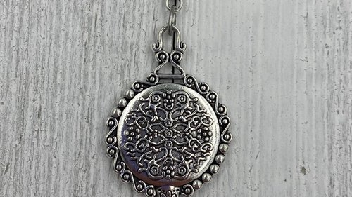 Silver Mirror Necklace, Protection Necklace, Wiccan jewelry, Witch necklace, Witchcraft jewelry, Pagan jewelry