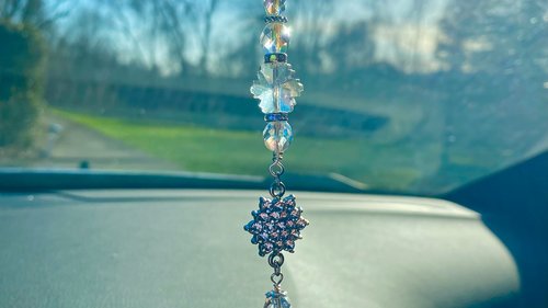 Star Car Charm / Suncatcher, Widow Suncatcher, Mirror Accessory, Office suncatcher