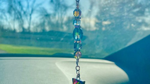 Triangle Car Charm / Suncatcher, Widow Suncatcher, Mirror Accessory