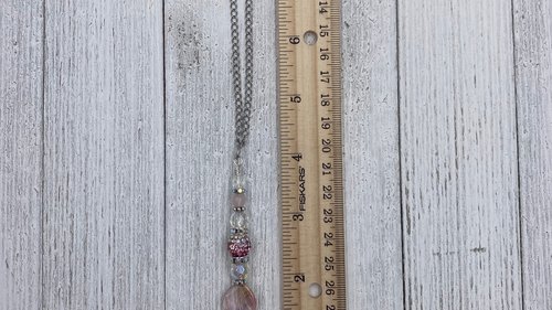 Rose Quartz Car Charm / Suncatcher, Widow Suncatcher, Mirror Accessory