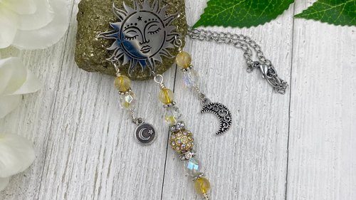 Prosperity Citrine Sun Car Charm / Suncatcher, Widow Suncatcher, Mirror Accessory