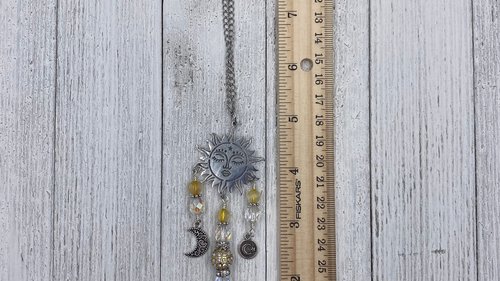 Prosperity Citrine Sun Car Charm / Suncatcher, Widow Suncatcher, Mirror Accessory