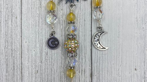 Prosperity Citrine Sun Car Charm / Suncatcher, Widow Suncatcher, Mirror Accessory