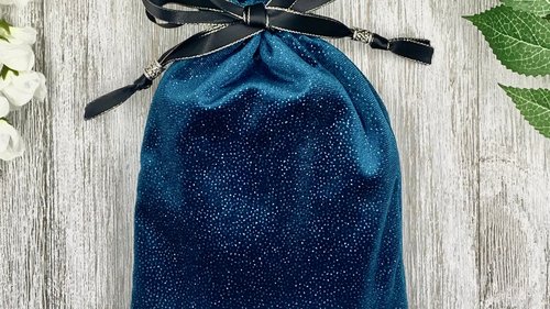 Teal Velvet Tarot Bag/ Custom Tarot Pouch/ Keepsake Bag / Drawstring Bag / Oracle Bag / Crystal Bag / Tarot Pouch / Cosmetic Bag