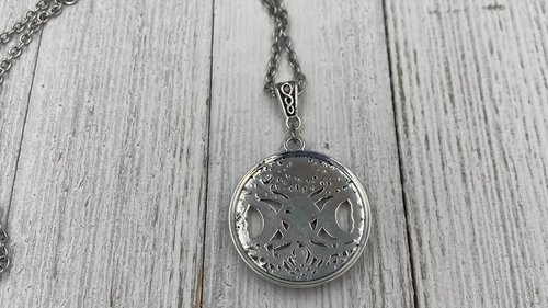 Triple Moon Pentacle Necklace, Witchy Necklace, Hecate Necklace, Tree of Life Necklace, Shield, Psychic Protection, Cham Necklace