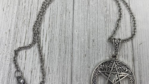 Pentacle Necklace, Witchy Necklace, Celtic Necklace, Psychic Protection, Handmade Necklace, Cham Necklace