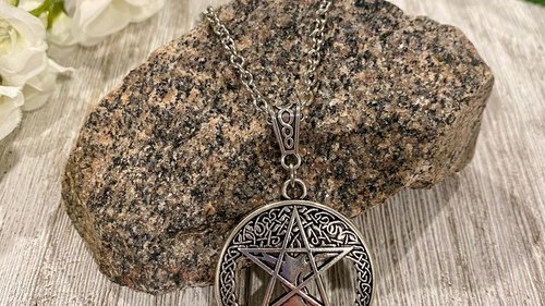 Pentacle Necklace, Witchy Necklace, Celtic Necklace, Psychic Protection, Handmade Necklace, Cham Necklace