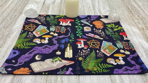 MINI Altar Cloth - Witchy Altar Cloth, Traveling Altar Cloth, Portable Altar Cloth, Small Spaces Altar, Home Office Altar