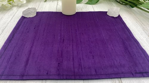 Silk MINI Altar Cloth - Dark Purple, Traveling Altar Cloth, Portable Altar Cloth, Small Spaces Altar, Home Office Altar