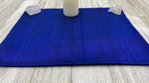 Silk MINI Altar Cloth - Dark Blue, Traveling Altar Cloth, Portable Altar Cloth, Small Spaces Altar, Home Office Altar