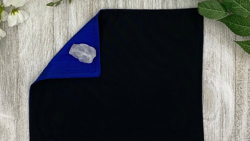 Silk MINI Altar Cloth - Dark Blue, Traveling Altar Cloth, Portable Altar Cloth, Small Spaces Altar, Home Office Altar