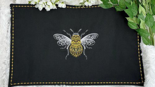 Bee Embroidered Altar Cloth, Tarot Cloth, Altar Decor, Double Sided Altar Cloth, Wall Hanging, Dice Mat, Centerpiece