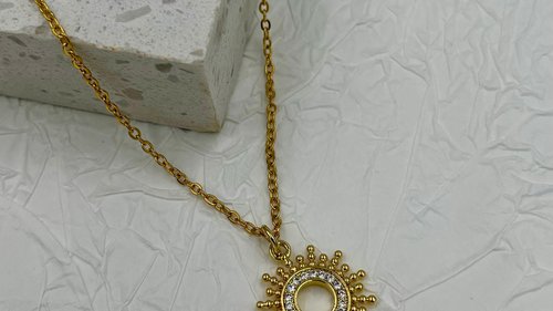 Sun Necklace, Handmade Necklace, Dainty Necklace, Layering Necklace, Celestial Necklace,