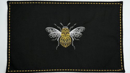 Bee Embroidered Altar Cloth, Tarot Cloth, Altar Decor, Double Sided Altar Cloth, Wall Hanging, Dice Mat, Centerpiece