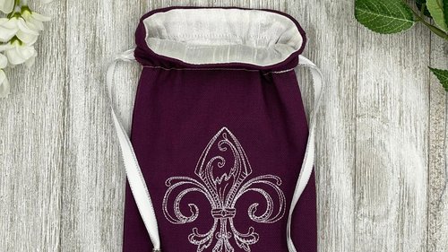 Embroidered Silk lined Tarot Bag Keepsake Bag / Drawstring Bag / Jewelry Bag / Crystal Bag / Gift Bag / Tarot Pouch