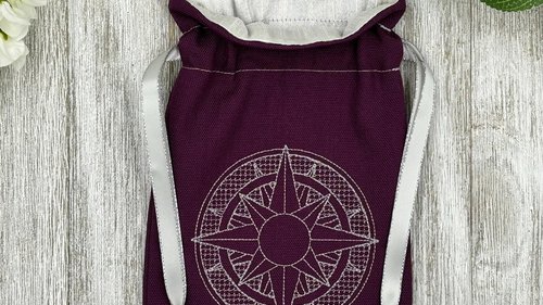 Star Embroidered Silk lined Tarot Bag Keepsake Bag / Drawstring Bag / Jewelry Bag / Crystal Bag / Gift Bag / Tarot Pouch