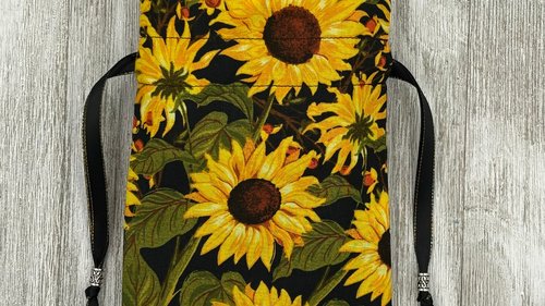 Sunflower Tarot Bag/ Custom Tarot Bag/ Keepsake Bag / Drawstring Bag / Oracle Bag / Jewelry Bag / Crystal Bag / Gift Bag / Tarot Pouch