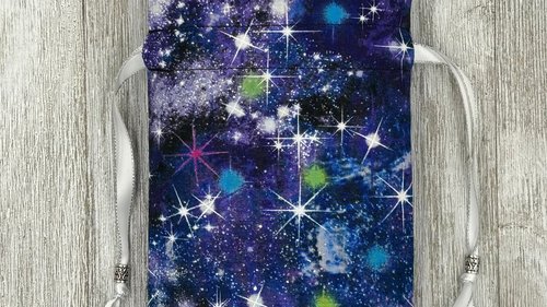 Space Tarot Bag/ Custom Tarot Bag/ Keepsake Bag / Drawstring Bag / Oracle Bag / Jewelry Bag / Crystal Bag / Gift Bag / Tarot Pouch