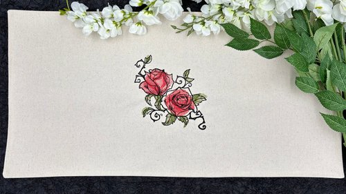 Rose Embroidered Altar Cloth, Tarot Cloth, Altar Decor, Double Sided Altar Cloth, Wall Hanging, Dice Mat, Centerpiece