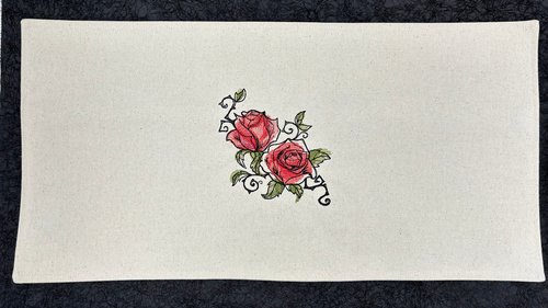 Rose Embroidered Altar Cloth, Tarot Cloth, Altar Decor, Double Sided Altar Cloth, Wall Hanging, Dice Mat, Centerpiece