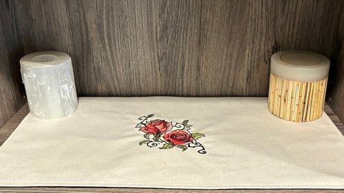 Rose Embroidered Altar Cloth, Tarot Cloth, Altar Decor, Double Sided Altar Cloth, Wall Hanging, Dice Mat, Centerpiece