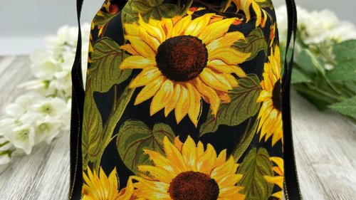 Sunflower Tarot Bag/ Custom Tarot Bag/ Keepsake Bag / Drawstring Bag / Oracle Bag / Jewelry Bag / Crystal Bag / Gift Bag / Tarot Pouch