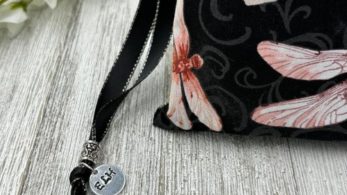 Dragonfly Tarot Bag/ Custom Tarot Bag/ Keepsake Bag / Drawstring Bag / Oracle Bag / Jewelry Bag / Crystal Bag / Gift Bag / Tarot Pouch