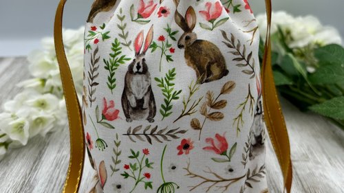 Rabbit Tarot Bag/ Custom Tarot Bag/ Keepsake Bag / Drawstring Bag / Oracle Bag / Jewelry Bag / Crystal Bag / Gift Bag / Tarot Pouch