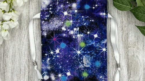 Space Tarot Bag/ Custom Tarot Bag/ Keepsake Bag / Drawstring Bag / Oracle Bag / Jewelry Bag / Crystal Bag / Gift Bag / Tarot Pouch