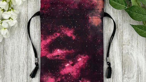 Galaxy Tarot Bag/ Custom Tarot Bag/ Keepsake Bag / Drawstring Bag / Oracle Bag / Jewelry Bag / Crystal Bag / Gift Bag / Tarot Pouch