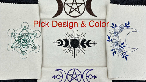 Custom 22x11 Embroidered Altar Cloth, Tarot Cloth, Altar Decor, Double Sided Altar Cloth, Wall Hanging, Dice Mat, Centerpiece