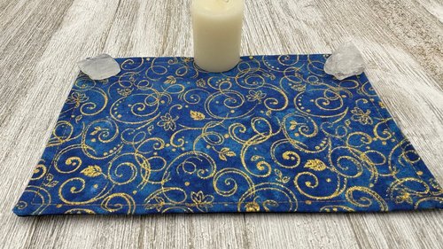 MINI Altar Cloth - Swirls, Traveling Altar Cloth, Portable Altar Cloth, Small Spaces Altar, Home Office Altar