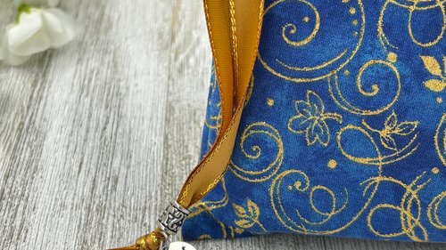 Gold Swirls Tarot Bag/ Keepsake Bag / Drawstring Bag / Oracle Bag / Jewelry Bag / Crystal Bag / Gift Bag / Tarot Pouch